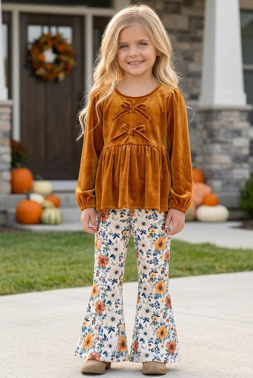 Velvet Fall Floral Outfit