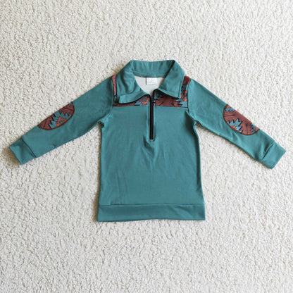 Turquoise aztec pullover
