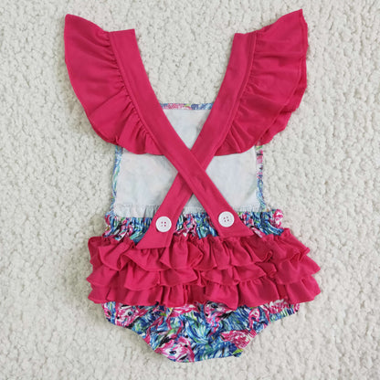Flamingo Ruffle Bubble Romper