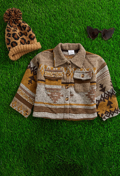 GOLDEN TAN TONE GEOMETRIC SHACKET