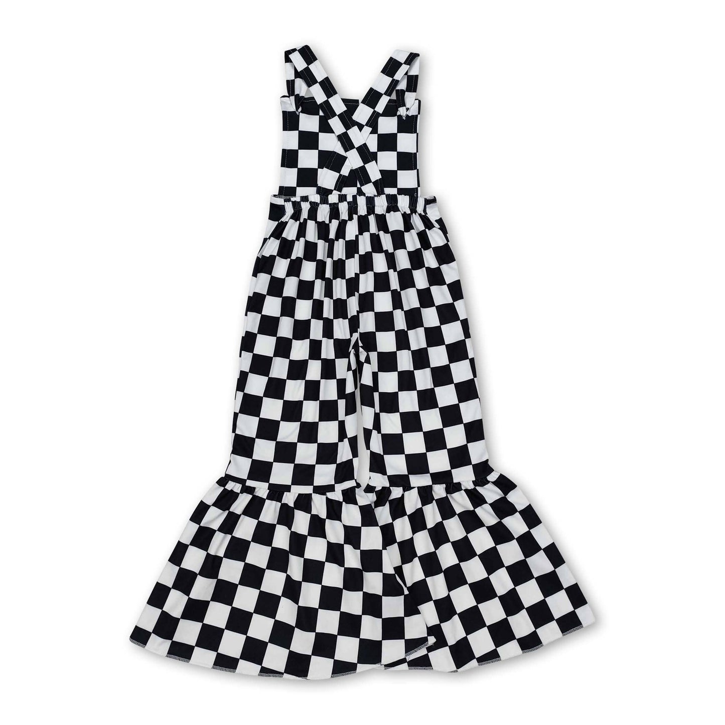 Checkered bell bottom jumpsuit