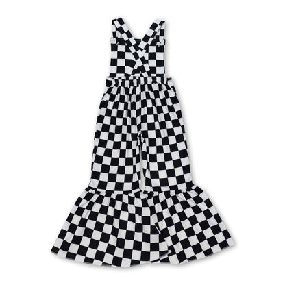 Checkered bell bottom jumpsuit