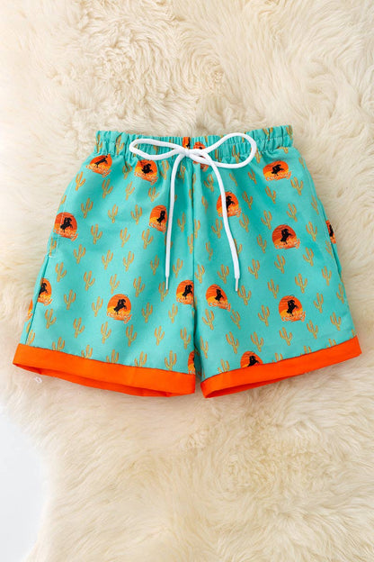 Cowboy  Mint Swim Trunks