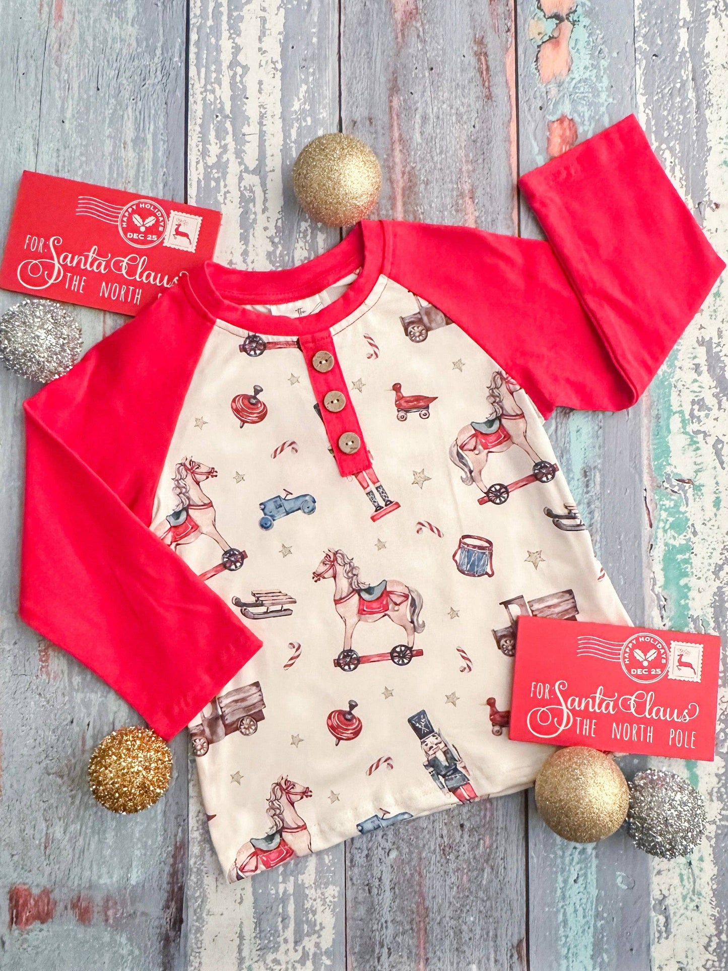 A Very Vintage Christmas Boy's Long Sleeve Top