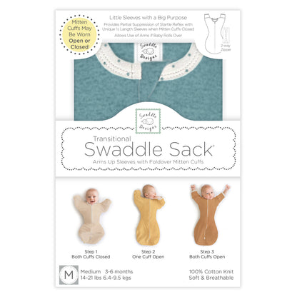 Transitional Swaddle Sack, Heathered Teal