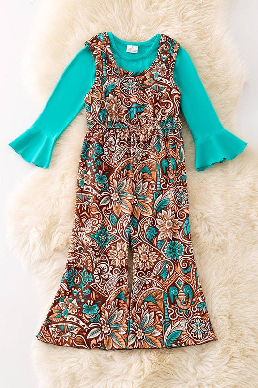 Jumpsuit with long sleeve shirt