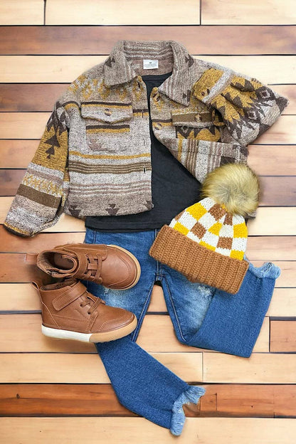 GOLDEN TAN TONE GEOMETRIC SHACKET