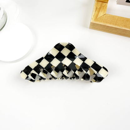 Vintage Black and White Checkerboard Grab Hair Claw Clip