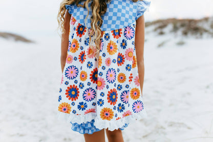 Flower Power Spring Summer Short Set - PERIWINKLE