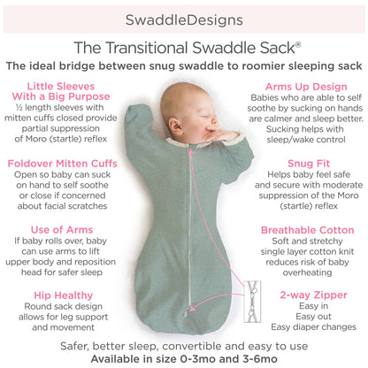 Transitional Swaddle Sack, Heathered Teal