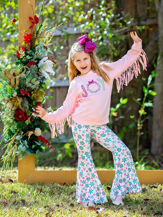 JOY Fringe Sweater & Holly Bell Bottom Set: Christmas 2025