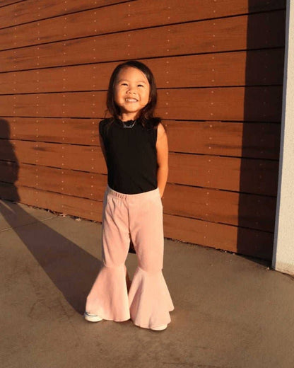 Lollipop Pink Velour Bell Bottoms