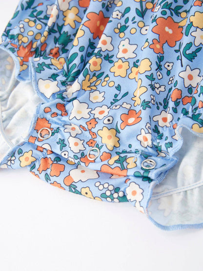 Girls  Cartoon Embroidery Romper