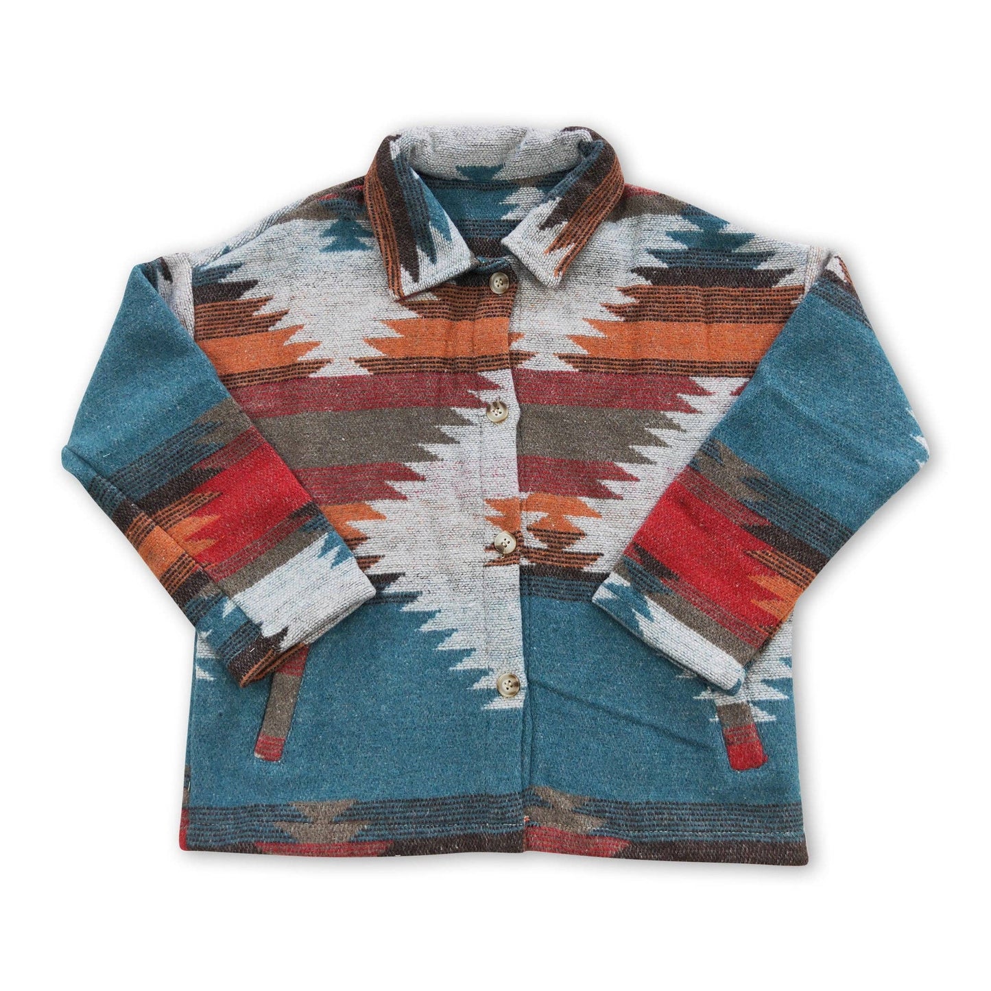 aztec flannel button up jacket 