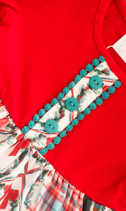 Christmas Gift Wrap Twirl Dress