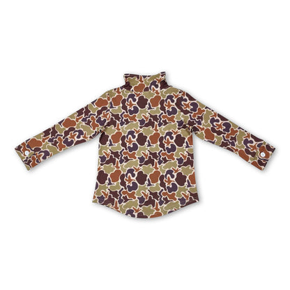 Long sleeve camo button down