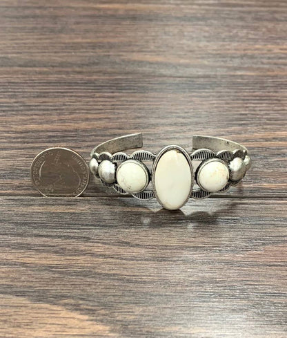 White Turquoise Cuff Bracelet