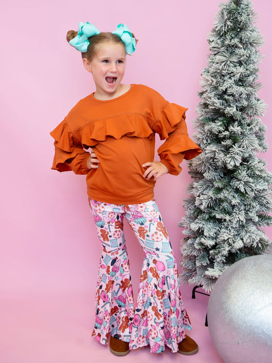 Gingerbread & Cocoa Bell Pants Set