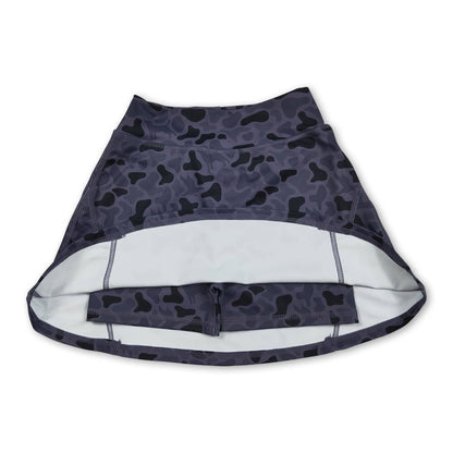 Midnight camo activewear skort