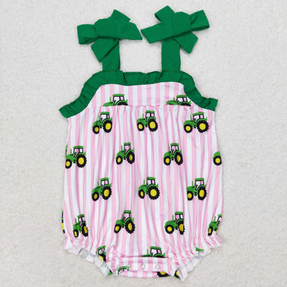 Tractor sibling outfits | girls romper | boys short set