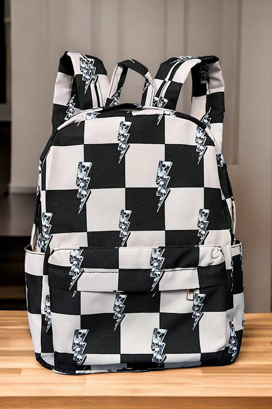 Checkered Bolt Toddler  Backpack