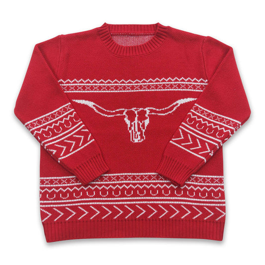 Red Longhorn Sweater