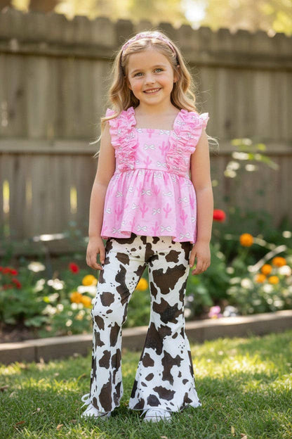 Cow Print Flare Jeans