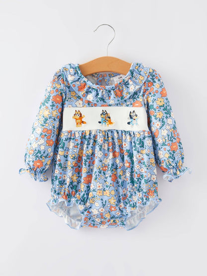 Girls  Cartoon Embroidery Romper